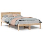 vidaXL Cadre de lit en bois de pin Naturel Bois de pin 135 x 190 cm