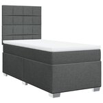 vidaXL Sommier à lattes de lit avec matelas Gris foncé 100x200cm Tissu