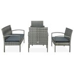 Salon de jardin meuble d'extérieur ensemble de mobilier 5 pièces avec coussins résine tressée gris 02_0016442