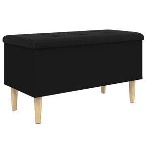 vidaXL Banc de rangement noir 82x42x46 cm bois d'ingénierie