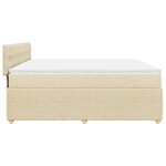 vidaXL Sommier à lattes de lit avec matelas Crème 200x200 cm Tissu