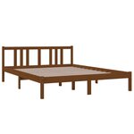 vidaXL Cadre de lit sans matelas marron miel bois massif 150x200 cm