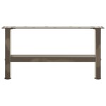vidaXL Pieds de table basse en acier naturel 2 pièces 60 x (30-31) cm Acier