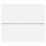 vidaXL Table de chevet murale avec lumières LED blanc