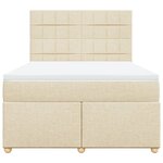 vidaXL Sommier à lattes de lit avec matelas Crème 160x200 cm Tissu