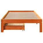 vidaXL Cadre de lit avec tiroirs sans matelas cire marron 75x190 cm