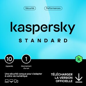 Kaspersky Standard - 10 appareils - Abonnement 1 an