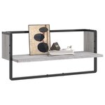 vidaXL Étagère murale avec barre sonoma gris 65x25x30 cm
