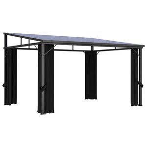 vidaXL Belvédère avec rideau 405x294x244 cm Anthracite