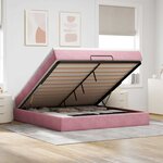 VidaXL Cadre de lit ottoman avec matelas rose 180x200 cm velours