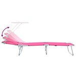 vidaXL Transat 2-personne 2 Pièces Rose 58 x 188 x 77cm tissu