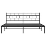 vidaXL Cadre de lit métal avec tête de lit noir 183x213 cm