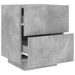 vidaXL Armoire de chevet et lumières LED gris béton bois d'ingénierie