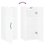 vidaXL Armoire murale blanc brillant 34 5x34x90 cm bois d'ingénierie