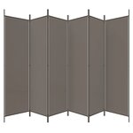 vidaXL Cloison de séparation 6 panneaux Anthracite 300x200 cm Tissu