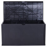 Coffre malle de rangement dim. 120L x 61l x 63H cm résine tressée imitation rotin noir