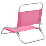 vidaXL Chaises de plage pliables 2 Pièces Rose Tissu