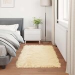 vidaXL Tapis en fausse Tafalla Crème 60 x 110 cm Polyester