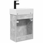 vidaXL Meuble de salle de bain avec robinet Gris béton