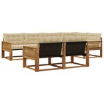vidaXL Ensemble de canapés d'extérieur 7 pc Naturel et Beige