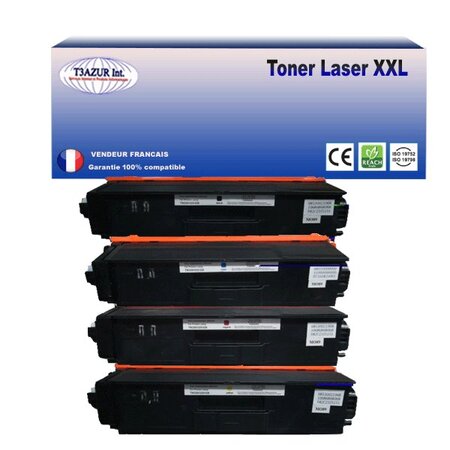 4 Toners compatibles avec Brother TN325 TN326 pour Brother MFC-9560CDW, 9970CDW, 9460CDN, 9465CDN, L8650CDW, L8850CDW Jaune - 3 500 pages - T3AZUR