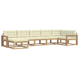 vidaXL Ensemble de canapés d'extérieur 7 pc Blanc et crème