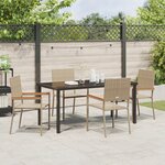 vidaXL Ensemble de salle à manger de jardin 5 pièces Beige en rotin synthétique