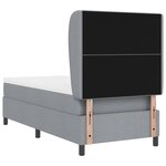 vidaXL Lit à ressorts avec matelas Gris clair 100 x 200 cm tissu