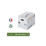 Pack and Move - Lot 20 cartons stockage - 40 x 30 x 30 cm - Poignées renforcées - 1 marqueur offert