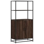 vidaXL Buffet haut chêne marron 68x35x139 cm bois d'ingénierie métal