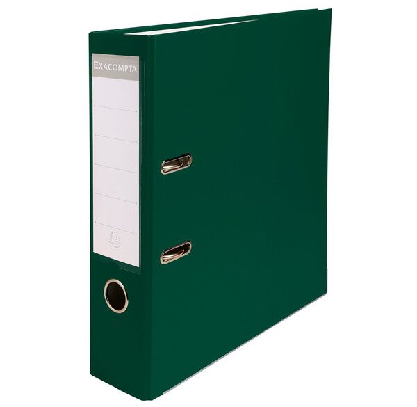Classeur à levier polypropylène A4 maxi dos de 80mm Vert foncé x 20 EXACOMPTA