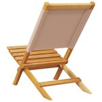 vidaXL Chaises de jardin pliantes lot de 8 taupe tissu et bois massif