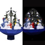 vidaXL Arbre de Noël neigeux avec base de parapluie Bleu 75 cm PVC