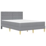 vidaXL Cadre de lit avec matelas Gris clair 140 x 190 cm tissu