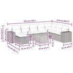 vidaXL Salon de jardin 9 Pièces avec coussins noir résine tressée