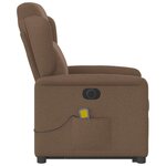 vidaXL Fauteuil inclinable de massage électrique Marron Tissu
