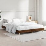 vidaXL Cadre de lit sans matelas chêne marron 135x190 cm