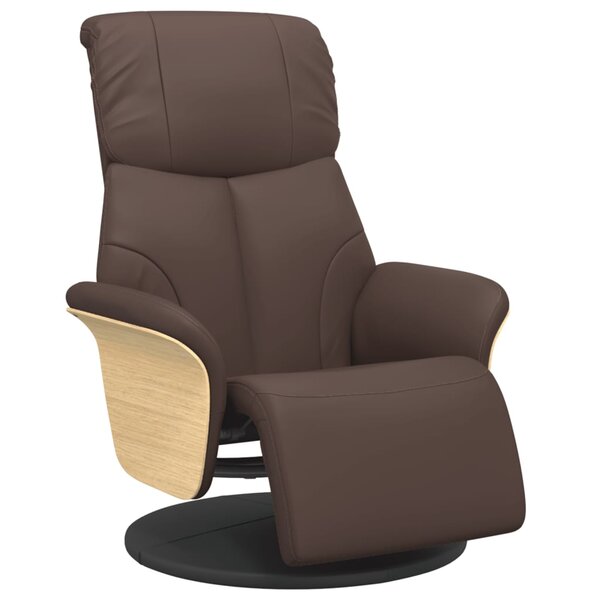 vidaXL Fauteuil inclinable avec repose-pieds marron similicuir