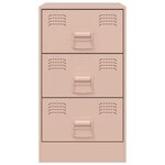 vidaXL Table de chevet rose 34 5x39x62 cm acier