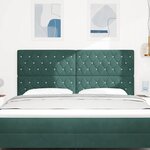 vidaXL Tête de Lit LED Argyle Manuel Vert foncé 90 cm Velours