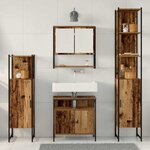 vidaXL Ensemble de mobilier de salle de bain 4 Pièces Bois ancien