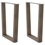 vidaXL Pieds de table à manger en forme de V  2 pièces  acier naturel  70 x (72-73 3) cm