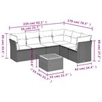 vidaXL Salon de jardin avec coussins 7 Pièces beige résine tressée