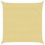 vidaXL Voile d'ombre Jaune et blanc 6 x 6 m HDPE