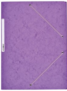 Chemise Carte Lustée 24 x 32 cm à rabats avec élastique et étiquette de dos Mauve COUTAL