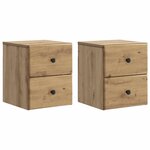 vidaXL Cabinet de chevet mural 2 pc Chêne artisanal 34 5 x 33 x 40 cm