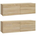 vidaXL Ensemble de meubles TV 4 Pièces Chêne sonoma Bois d'ingénierie