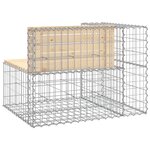 vidaXL Banc de jardin design gabion 92x71x65 5 cm bois massif de pin