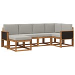 vidaXL Ensemble de canapés d'extérieur 6 Pièces Naturel et gris clair