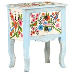 vidaXL Table de chevet peinte à la main 40x30x50 cm Bois de manguier